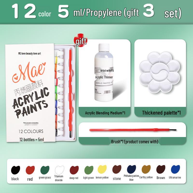 Waterproof Acrylic Paint Set - Fade-Resistant and Washable for Kids' Graffiti and Textile Art