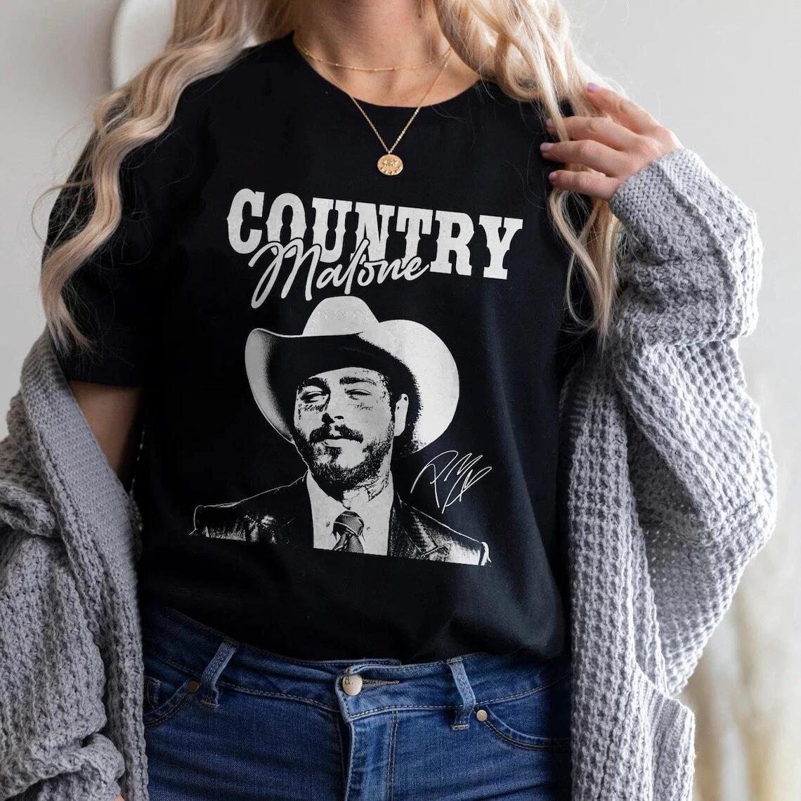 Post Malone Concert Shirt, Country Cowboy Post Shirt S