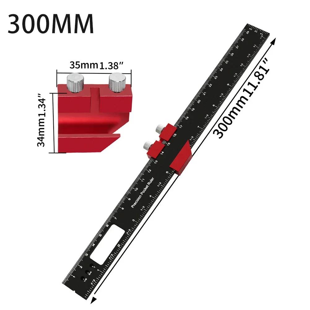 Riglă de poziționare pentru prelucrarea lemnului, instrument de aspect, riglă din aliaj de aluminiu cu opritor glisant, instrument de măsurare a trasării și marcarii