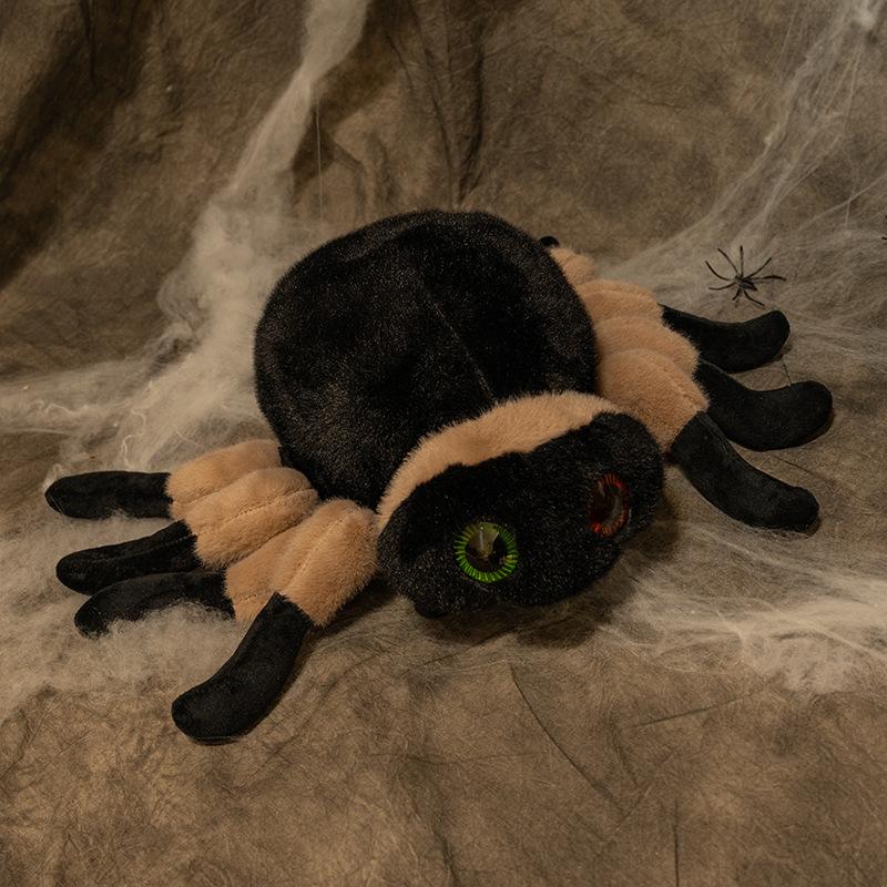 

Мягкая плюшевая игрушка-паук, имитирующая настоящего, с мягким пушистым мехом, насекомое для обнимания, милый черный паук, реквизит для розыгрышей, забавная кукла, отличный праздничный подарок 20cm
