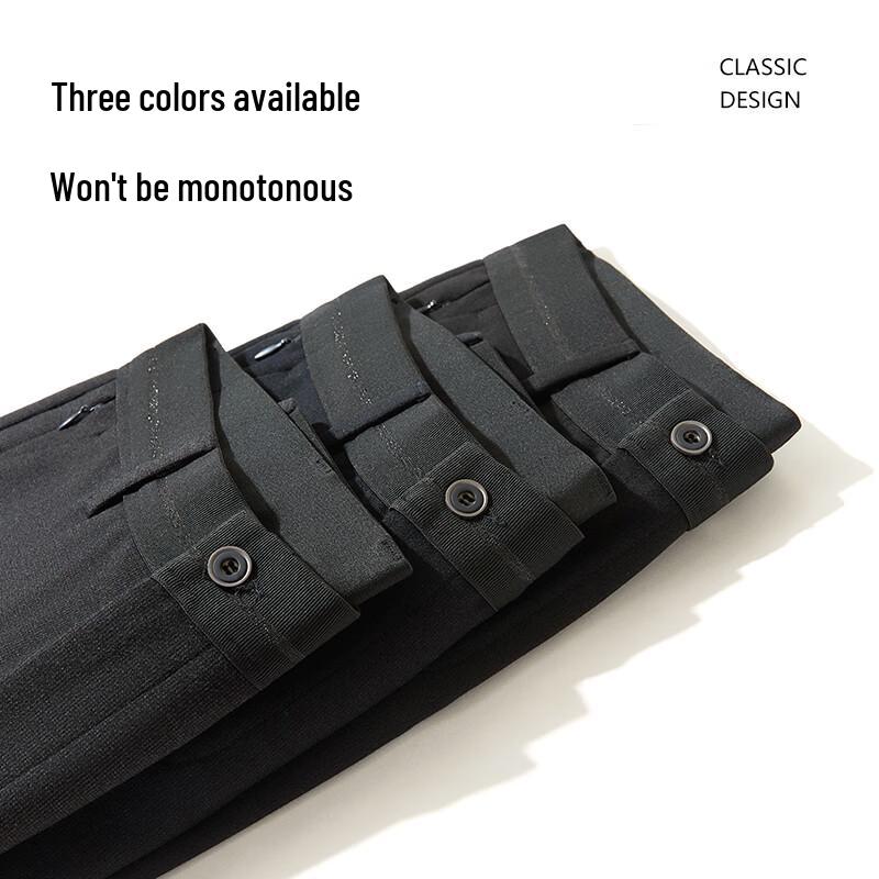 JOW Men's Wool Blend Thick Straight Leg Business Casual Pants