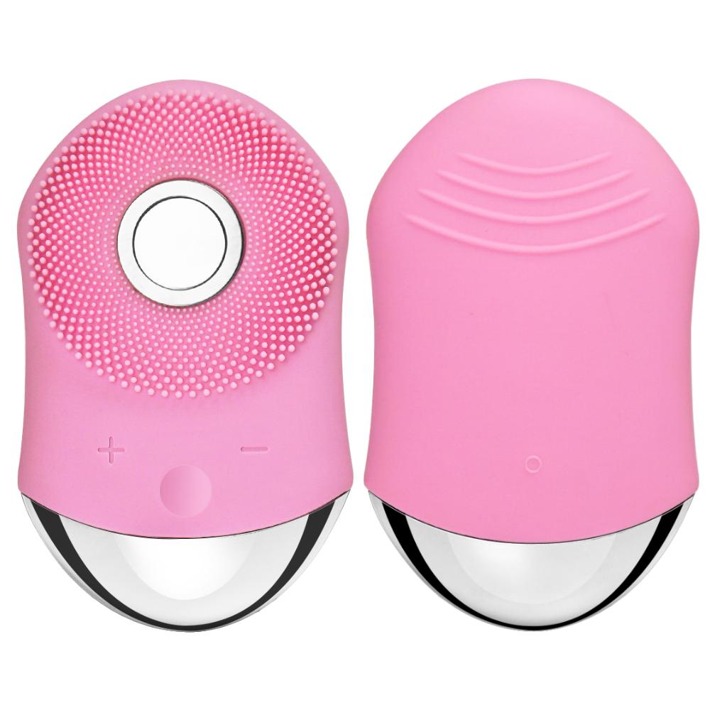 Silicone Waterproof Rechargeable Electric Face Wash Brush with Heating Modes Electric Facial Cleansing Brush Face Cleaner