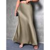Fashion Elegant Loose Women Satin Skirts Spring and Summer New Simple Casual Office A-line Long Skirts Office Solid Color Women's Clothing