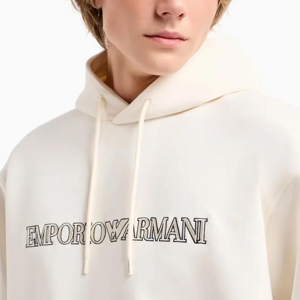 EMPORIO ARMANI Logo-Embroidered Drawstring Hoodie 3D1M63-1JHSZ-01A9