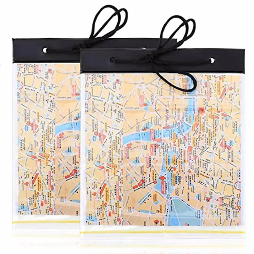 1PC Map Case Clear Waterproof PVC Document Stationery Holder Cover Portable Outdoor Camping Pocket Bag with Zipper