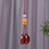 Zen Rosewood Fortune Answer Pendant: Carved Throwing Grail Phone Charm & Backpack Decoration for Couples