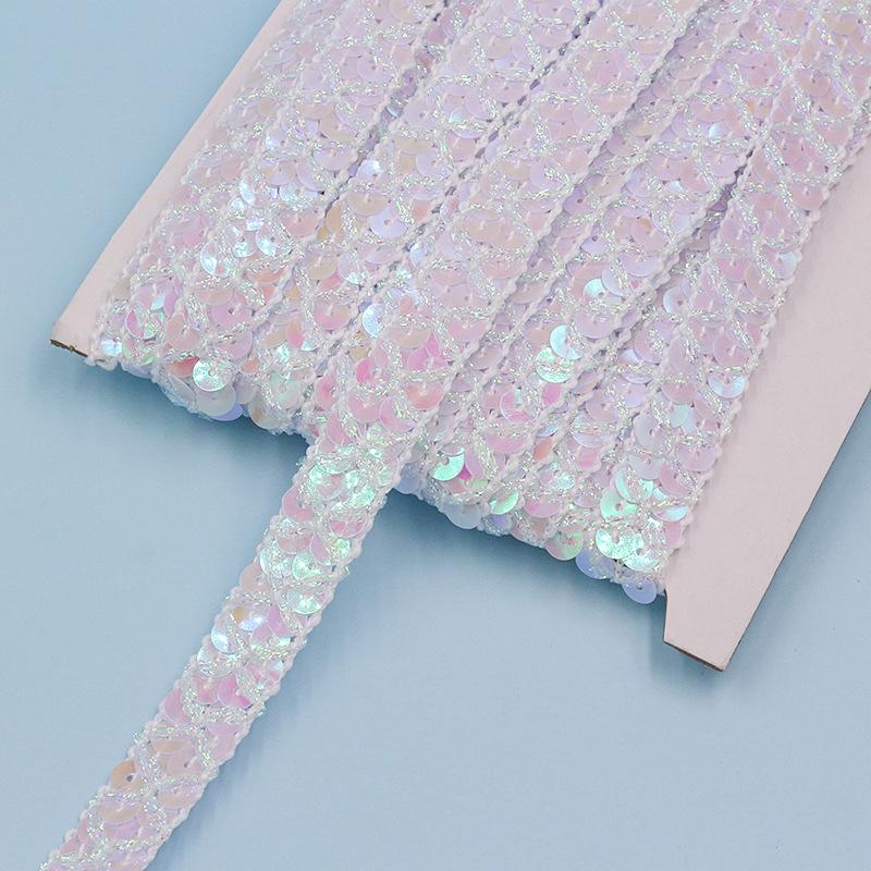 

30 Meter Sequin Lace Trim 1.5cm Width Braided Band Decoration Ribbons DIY Cosplay Stage Costumes Hat Clothing Sewing Accessories 30M