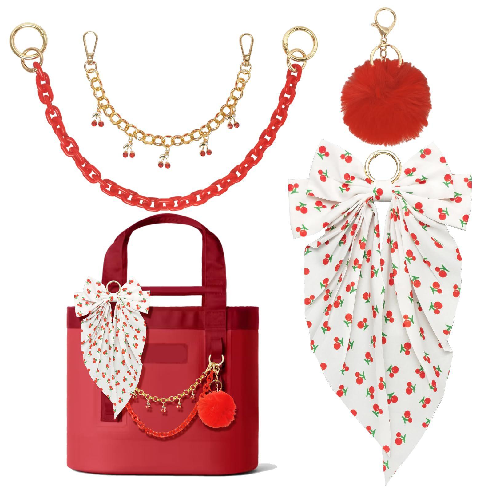 Рождественская Винтажная Атласная Большая Ленточная Декорация Бант Двойная Цепочка Жемчужная Сумка Подвеска Помпон Брелок excluding packaging