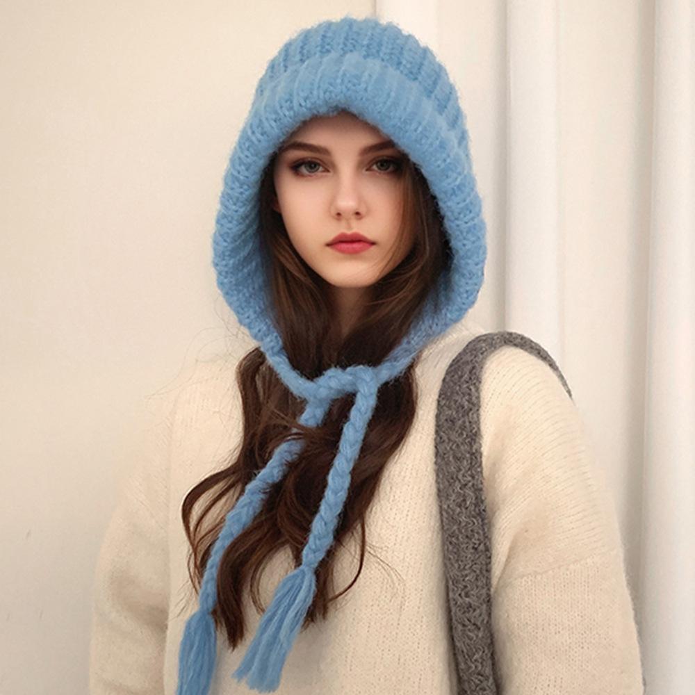 

Autumn and Winter Colorful Knitted Hat Ins Loose American Retro Lazy Style Couple Knitted Tassel Hat