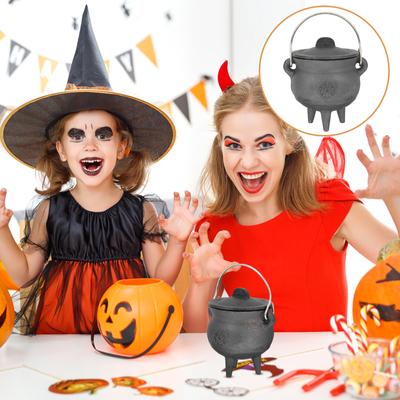 Halloween Hexenkessel Metalltopf Ornament Exquisites Design Filigrane Handwerkskunst Dekorativ Opferhexe für Schreibtisch