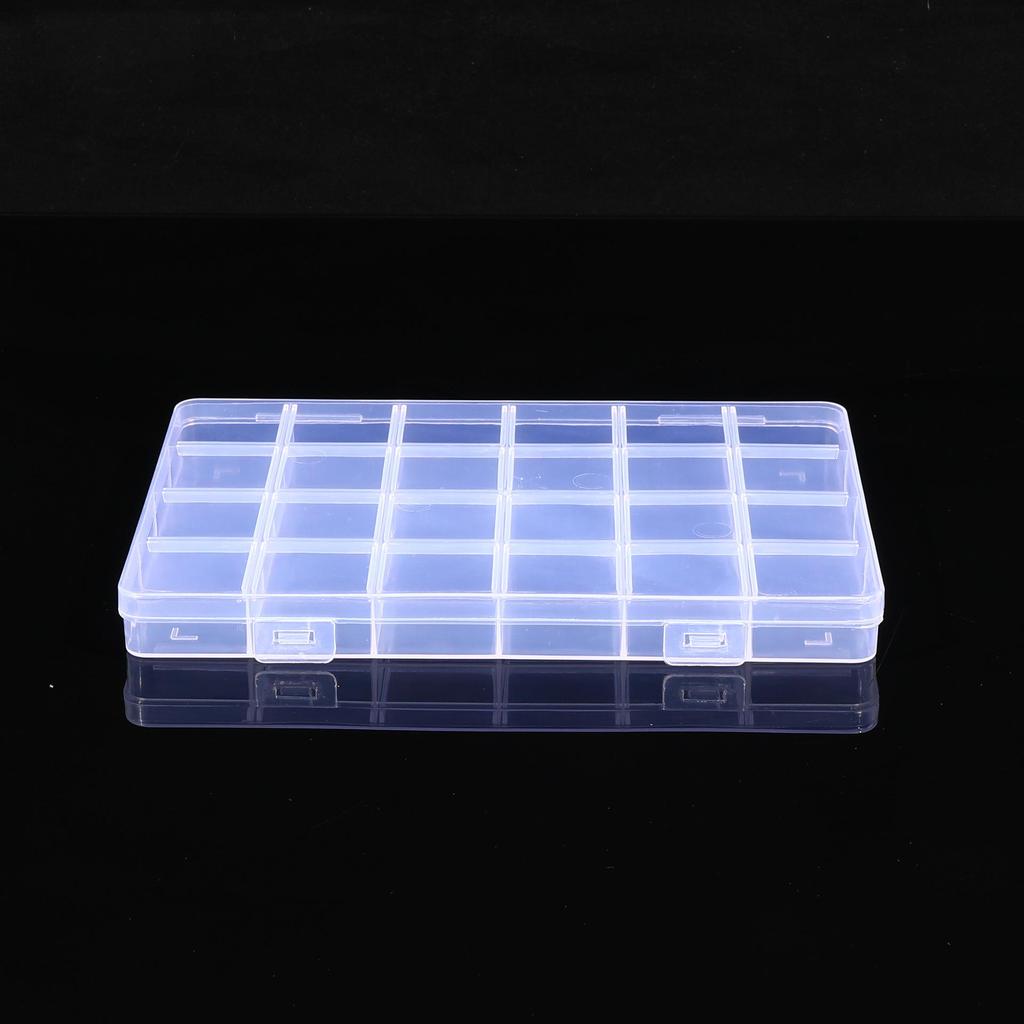 New 20-Grid Transparent PP Plastic Jewelry Storage Box, Dustproof with Fixed Card Slots