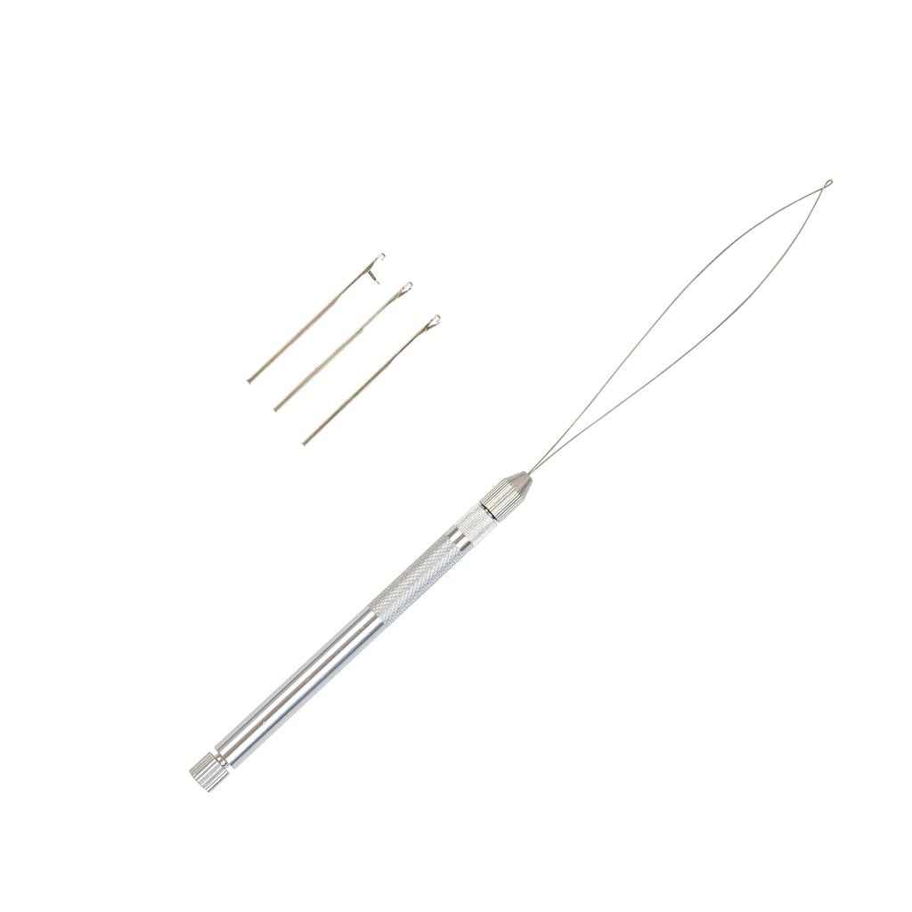 Set de instrumente pentru extensii de păr Extensii Clești mâner din aluminiu Cârlig de tragere a acului Bucla de înfilare Ace de tricotat pentru confecţionarea perucilor