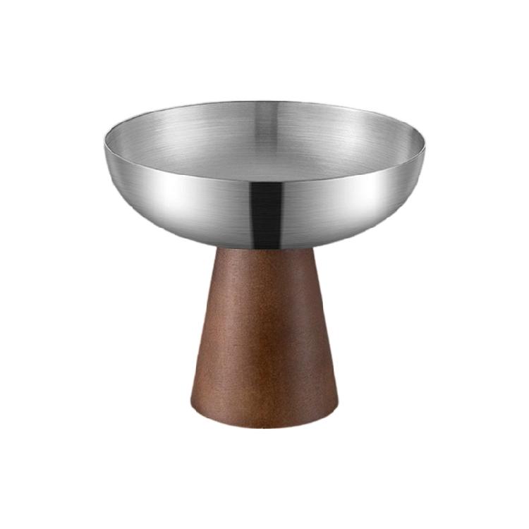 

Wood Base And Stainless Steel Dessert Holder Elegant Serving Cup For Ice Cream Fruit Salad And Snacks S SIZE