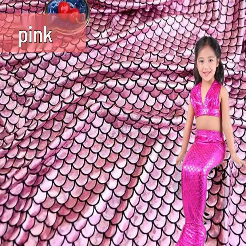 Laser Fish Scale Spandex Fabric for Mermaid Costumes and Stage Decorations