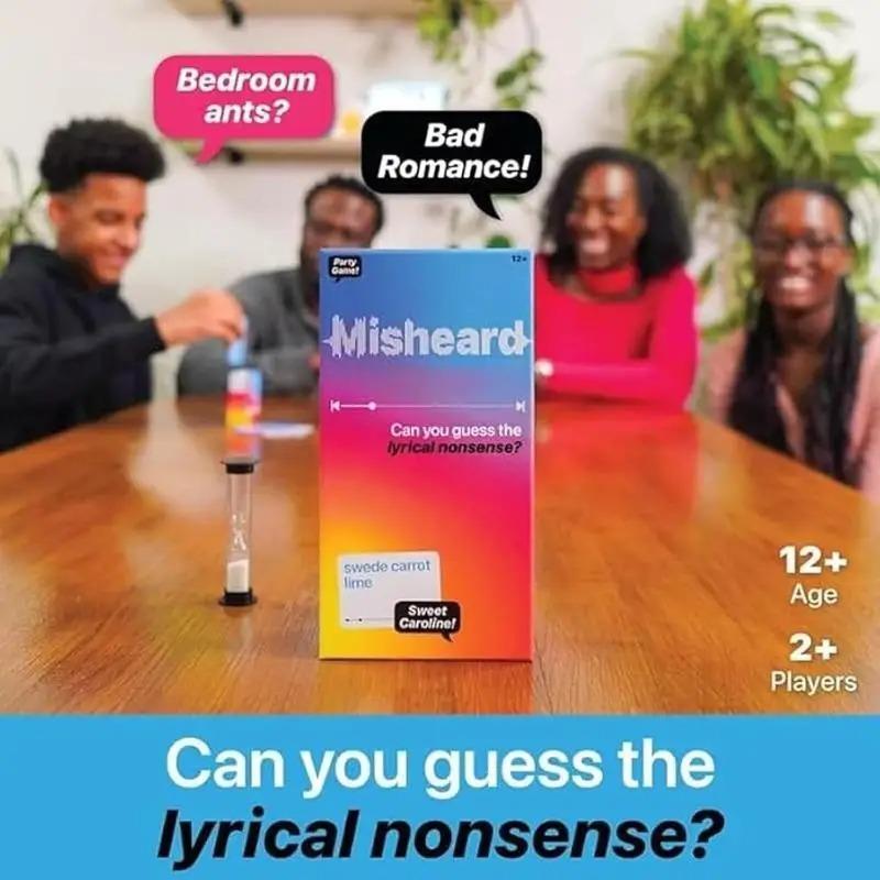 Family Hilarious Cards Misheard Music Games Guess The Song or Artist with 500 Lyrical Nonsense Card Party Entertainment