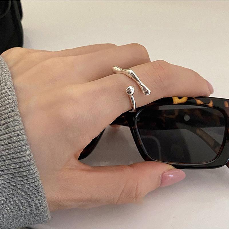 2023 Niche Design Minimalist Silver Open Line Ring for Women - Fashionable Index Finger Jewelry