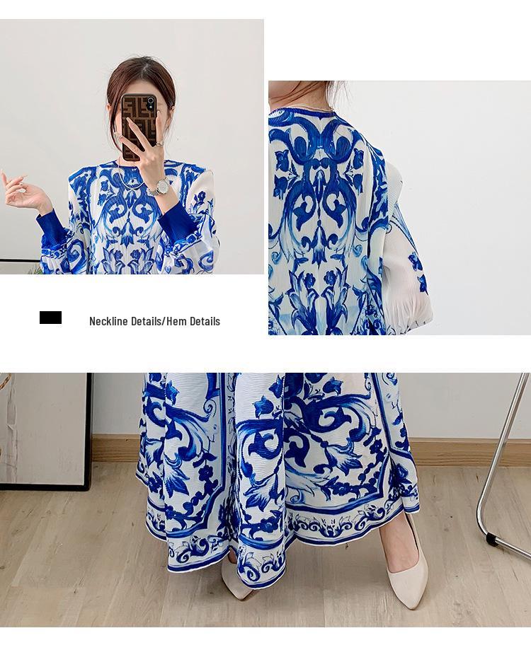 2024 Damen Herbst Laternenärmel Rundhals Langes Muslimisches Kleid - Elegant & Bequem