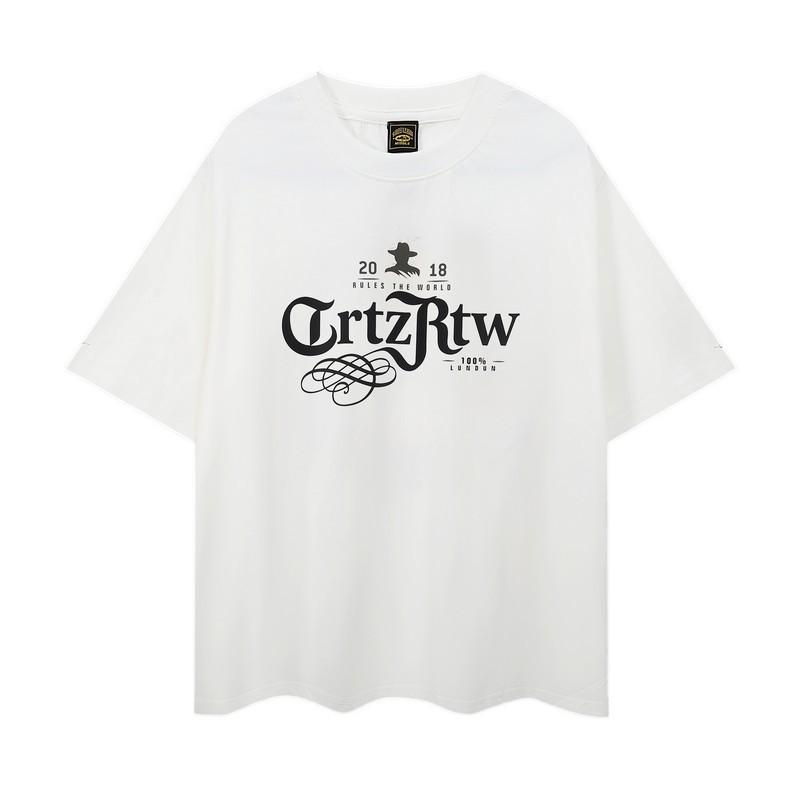 Series T-shirt short-sleeved letter logo printed crew neck half-sleeved top bottoming shirt ins tide