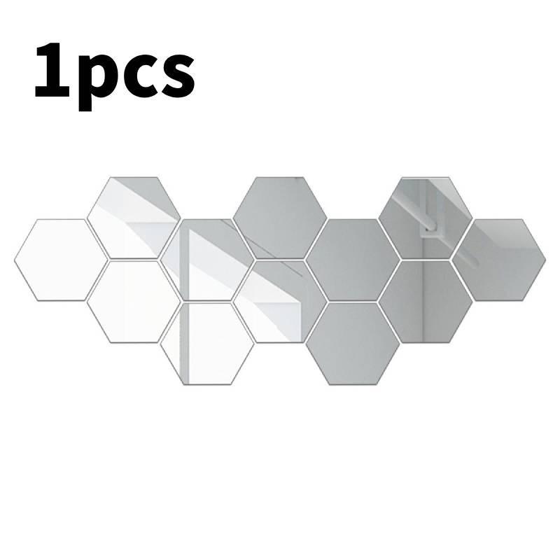 

Зеркальные шестиугольные 3D-наклейки на стену самоклеящиеся домашний декор спальня комната Silver