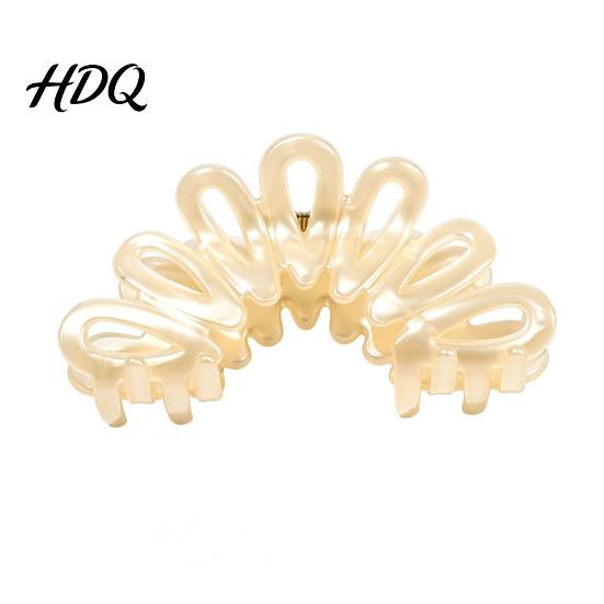 Hair Clip Back Head Shark Clip Large Hollow Petal Shape Claw Bun