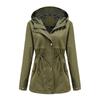 Lett hette-trenchcoat for kvinner, mellomlang regnjakke med snøring i midjen - Kasual chic yttertøy