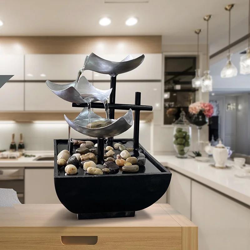 Desktop-Brunnen Homedecor Fließendes Wasser Dekoration Handwerk Büro Wohnzimmer Fließendes Wasser Brunnen Feng Shui Dekoration