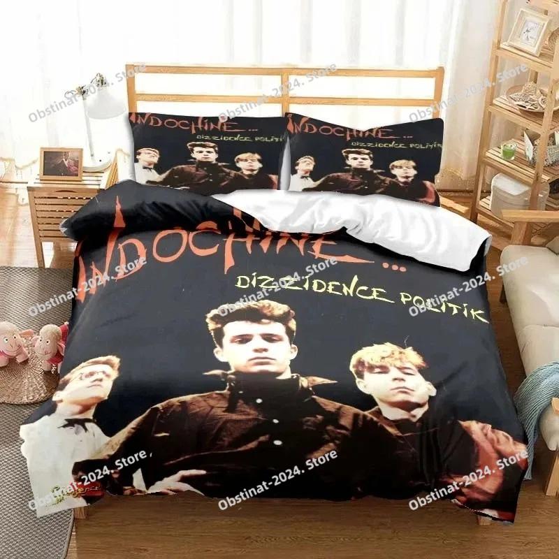 Neues Indochine Rock Band Bettwäsche-Set, Bettbezug Bettdecke Bett-Set Steppdecke Kissenbezug, King Queen Einzelgröße Jungen Mädchen Erwachsene