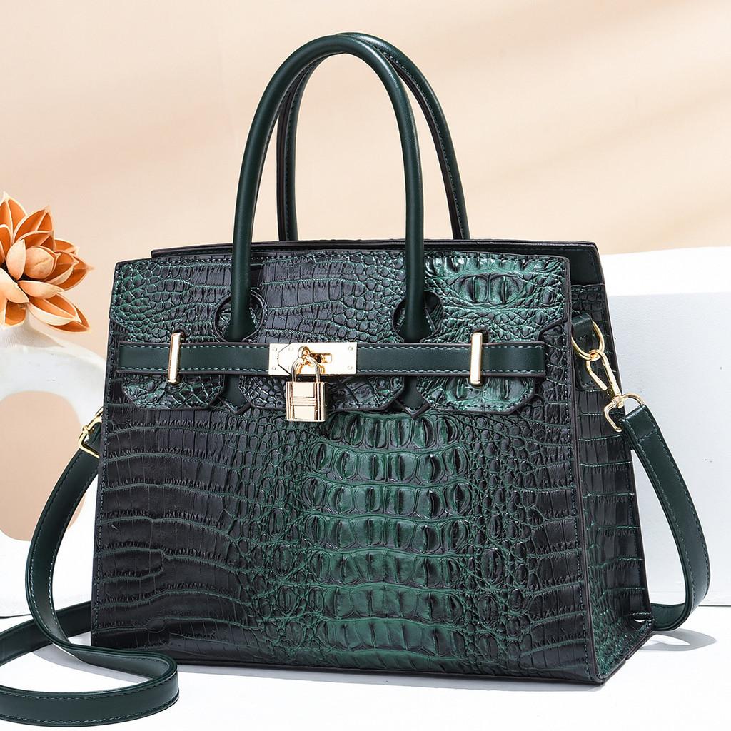 Stylish Large Capacity Crocodile Pattern Tote Handbag For Trendy Everyday Use