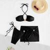 Swimsuit European And American New Swimsuit Three-Piece Set Solid Color Sexy Split Swimsuit Bikini Female Bikini