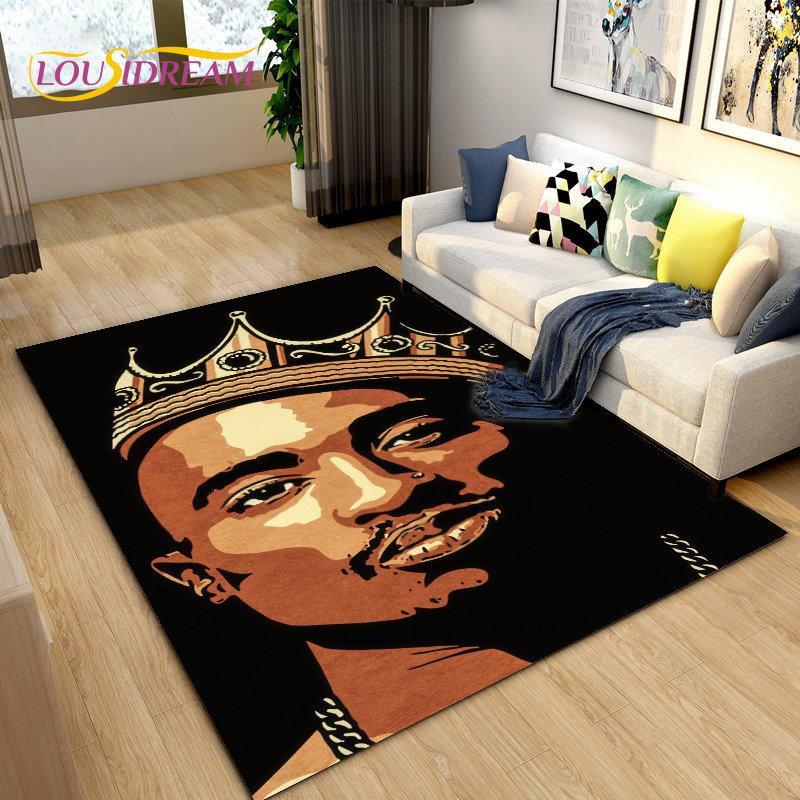 Legend Star Hip Hop Art Rapper Area Rug Large,Carpet Rug for Living Room Bedroom Sofa Doormat Decoration,Kids Non-slip Floor Mat