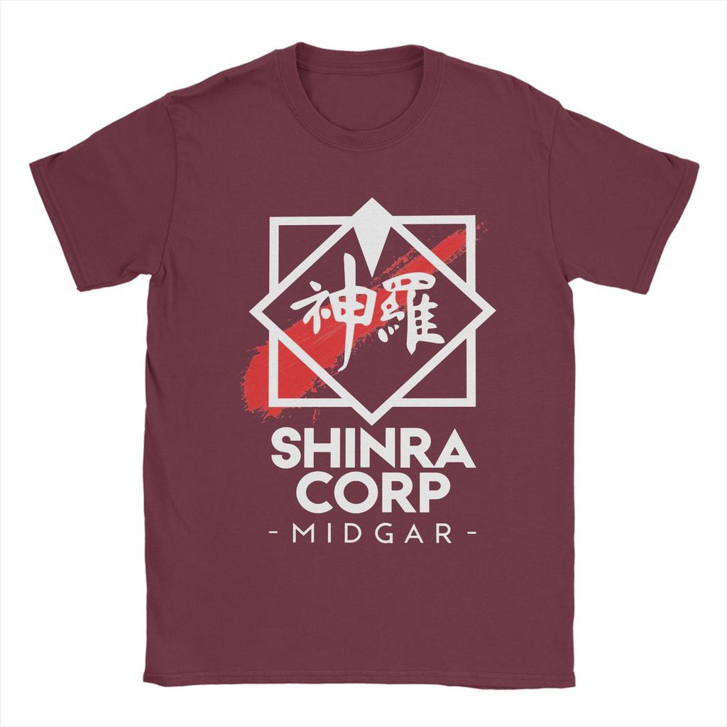 Fun Final Fantasy FF Video Game TShirt Unisex Crewneck Pure Cotton T Shirts Shinra Corp Midgar Short Sleeve Tees Summer Tops