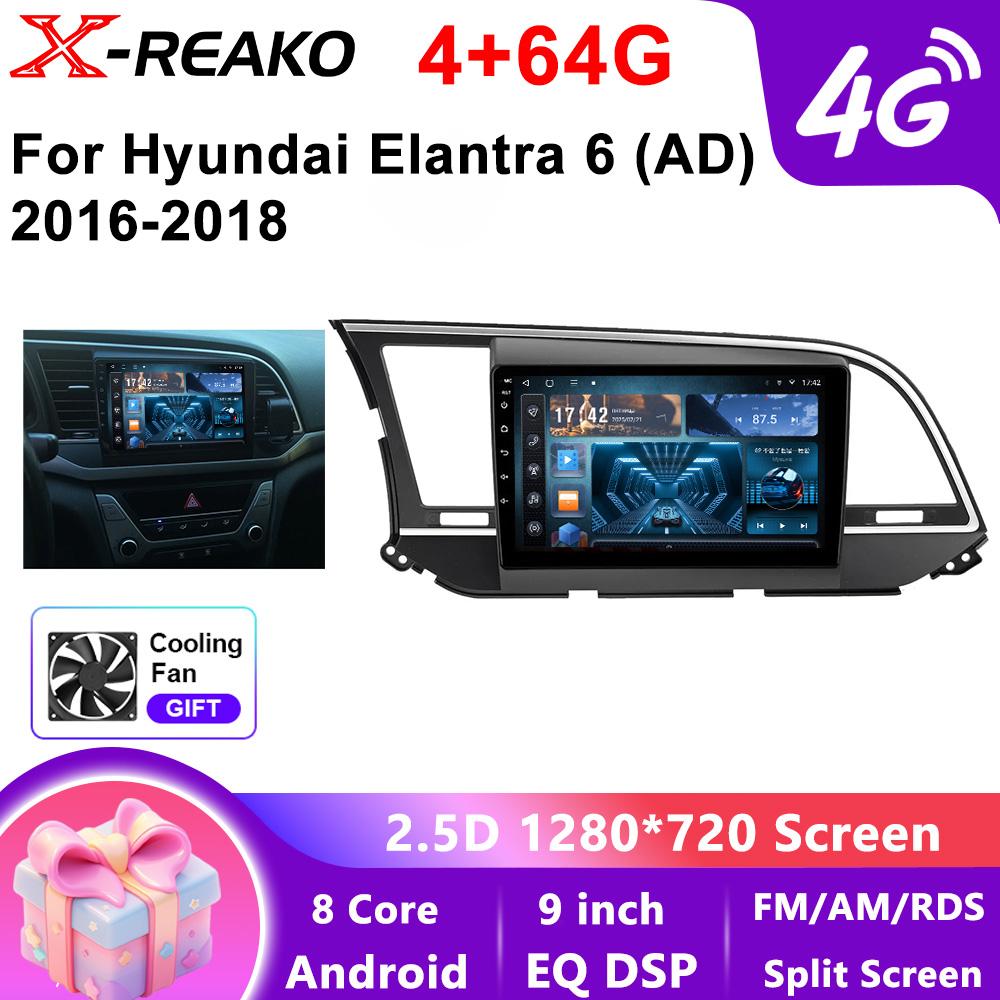 Dla Hyundai Elantra 2016 - 2018 9-calowy Ekran IPS QLED WiFi+4G Bluetoot GPS DSP Android Radio Samochodowe Odtwarzacz Multimedialny