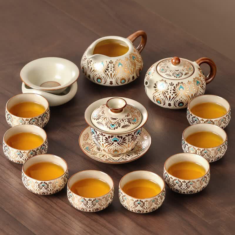 Light Luxury Ru Kiln Gongfu Tea Set
