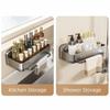 Space Aluminum Suction Cup Sink Drain Rack Punch Free Wall Mounted Rag Drainage Rack with Water Tray Waterproof
