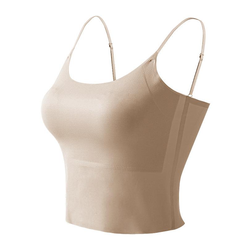 Liquid Foundation Underwear Women's Sling Vest with Chest Pad, Large Breasts Gathered and Small, Non-marking Thin Beautiful Back Bra