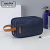 Men's Solid Color Oxford Business Travel Toiletry Bag - Double Layer, Large Capacity, Portable