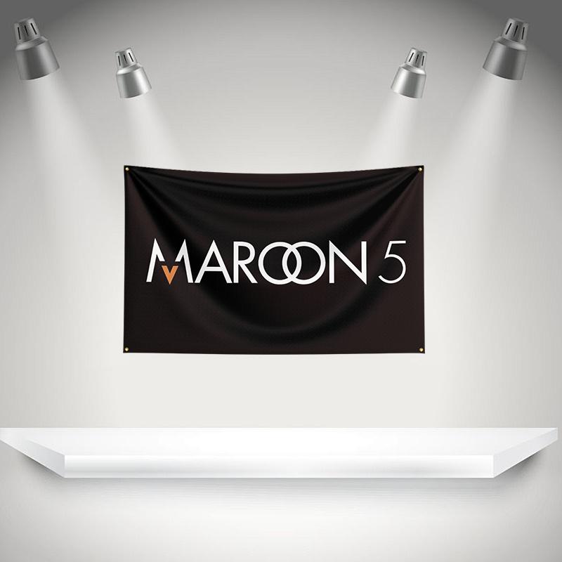 M-Maroons 5 Flag Rock Music Band Banner HD Printing Tapestry Exhibition, Music Band Fans, Garage Decor
