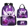 Luxusní Novinka Kreativní Cool Nový Hollow Knight 3D Tisk 3ks/Sada žák Školní tašky Batoh na notebook Denní batoh Batoh Taška na oběd Pouzdro na tužky