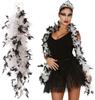 White and Black Feather Boa Scarf 1920s 180Cm