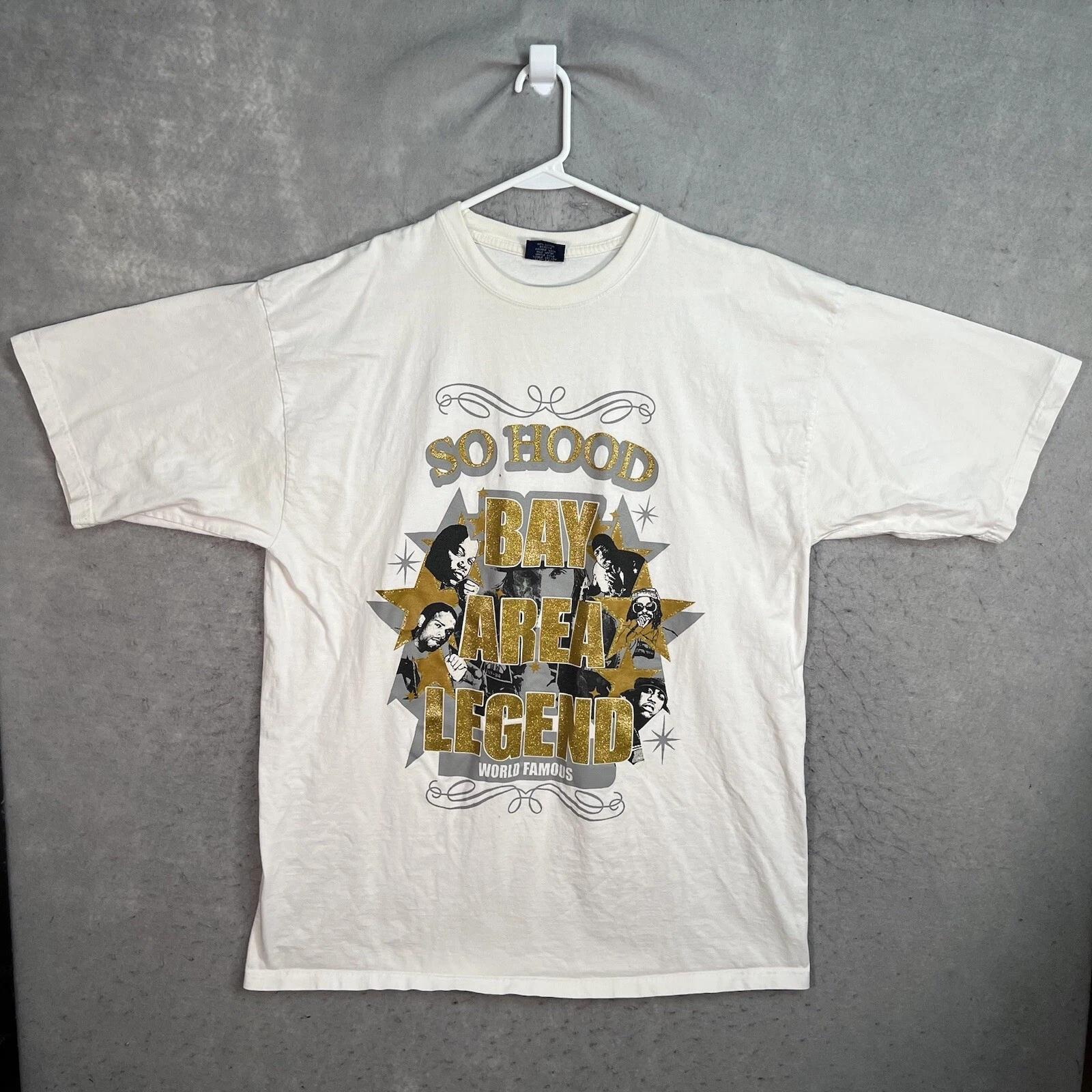 

A1 Vintage Bay Area Legend So Hood Rapper Rap Tee T Shirt Adult 3XL White Mens 4XL
