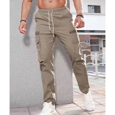 Men Pants Solid Color Multi Pockets Straight Casual Cargo Pants for Daily Wear Men Trousers Tactical Pants Joggers Trousers