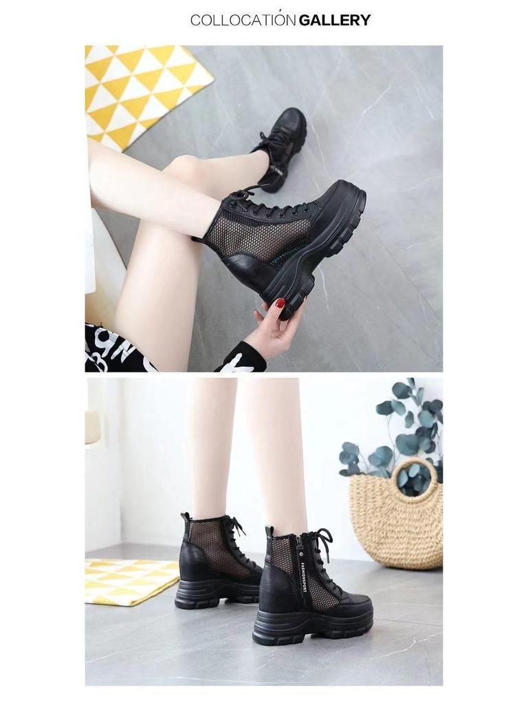 Thick-Soled Platform Hidden Heel Anime High Heels - Spring/Autumn Women's Shoes for Slim Feet; Martin Boots Style