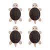Mug Coasters for Table Protective, Wood Turtles Shape Drink Holders Mats Set of 4 with Layered Shell Top for Coffee Cups, Tea Cups and Daily Desk Use