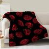 Romantic Rose Floral Blanket For Valentine's Day Gift Soft Flower Fleece Blanket for Bed Sofa Couch Chair Outdoor Travel Camping