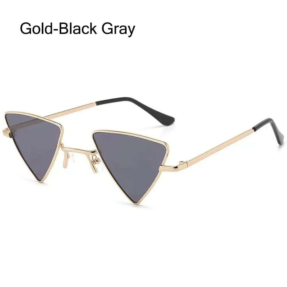 Small Triangular Frame Sunglasses Women Men Metal Frame Tinted Colorful Lens Sun Glasses Designer UV400 Shades Punk Eyewear