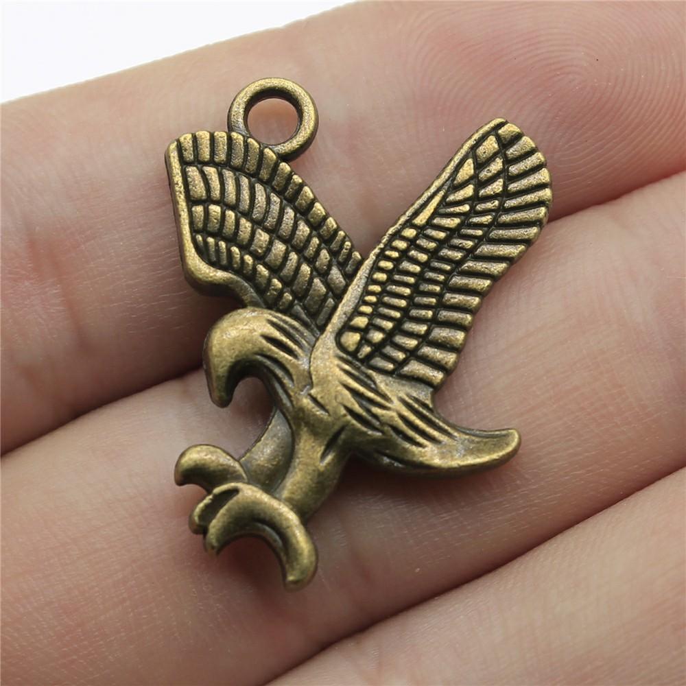 5pcs Big Bird Pendant Charms Antique Silver Color Pendants Making DIY Handmade Tibetan Finding Jewelry