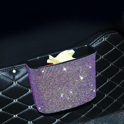 Křišťálový diamantový koš na odpadky do auta závěsný úložný vak do auta multifunkční úložný prostor na dveře auta bling auto doplňky pro ženy