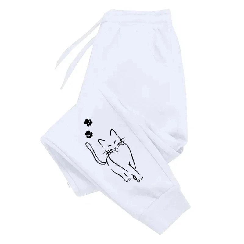 Cute Animal Cat Print Pattern Sweatpants Everyday Women's Pants Comfortable and Casual Soft Jogging Fitness Trousers Long Pants