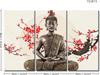 Art Mural Bouddha Les Impressions d'Art sur Toile 3 Panneaux Œuvre d'Art Moderne La Toile pour Maison Salon Salle à Manger Cuisine Sans Cadre