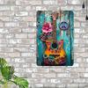 Vintage Hippie Guitar Music Tin Sign 8x12 Inch Metal Wall Decor Home Office Bar Man Cave Art Easy Hang No Power Required